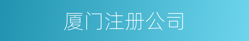 厦门注册公司的同义词
