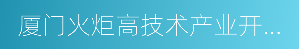 厦门火炬高技术产业开发区的同义词