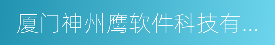 厦门神州鹰软件科技有限公司的同义词