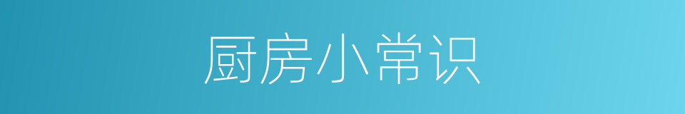 厨房小常识的同义词