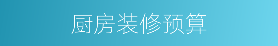 厨房装修预算的同义词