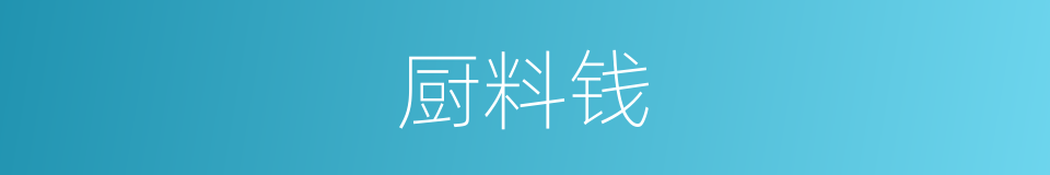 厨料钱的同义词