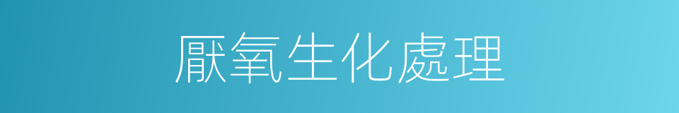 厭氧生化處理的同義詞