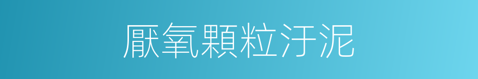 厭氧顆粒汙泥的同義詞
