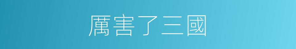 厲害了三國的同義詞