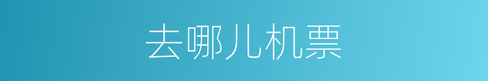 去哪儿机票的同义词