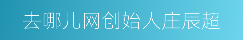 去哪儿网创始人庄辰超的同义词
