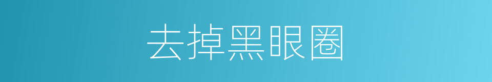去掉黑眼圈的同义词