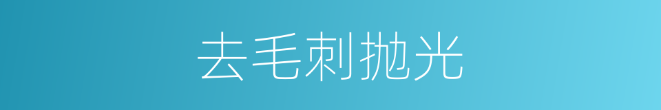 去毛刺抛光的同义词