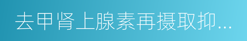 去甲肾上腺素再摄取抑制剂的同义词