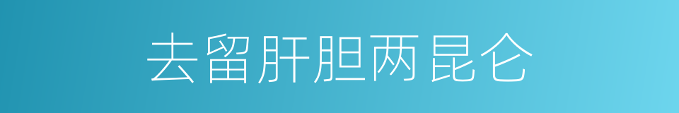 去留肝胆两昆仑的同义词