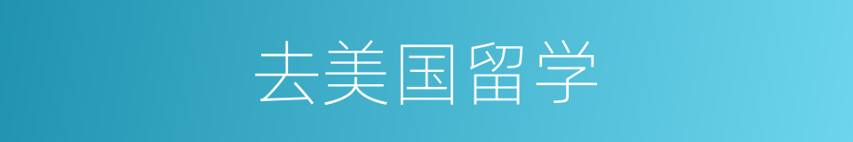 去美国留学的同义词