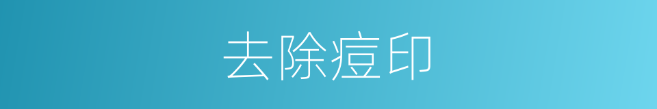 去除痘印的意思