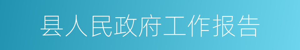 县人民政府工作报告的同义词