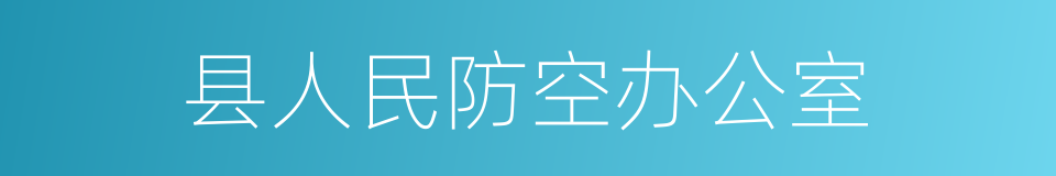 县人民防空办公室的同义词