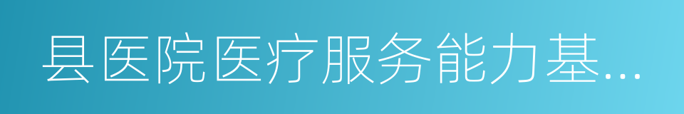 县医院医疗服务能力基本标准的同义词