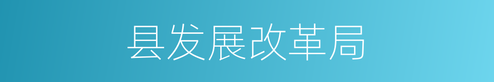 县发展改革局的同义词