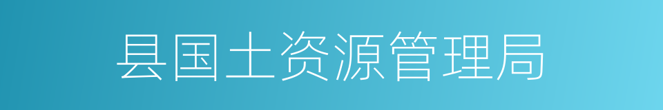 县国土资源管理局的同义词