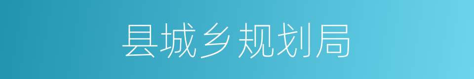县城乡规划局的同义词