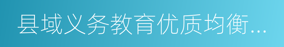 县域义务教育优质均衡发展督导评估办法的同义词