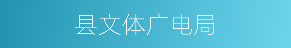 县文体广电局的同义词