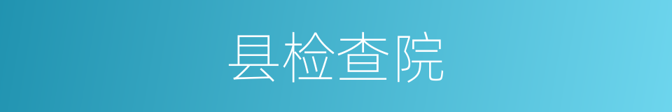 县检查院的同义词