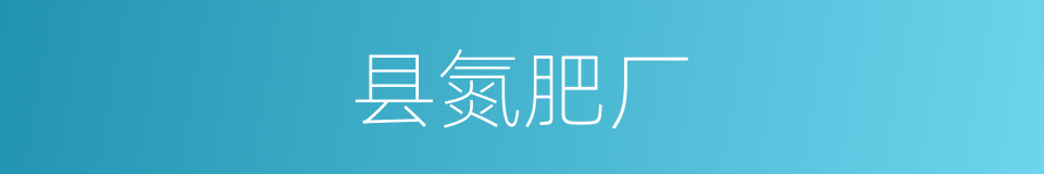县氮肥厂的同义词