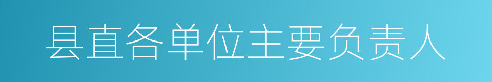 县直各单位主要负责人的同义词