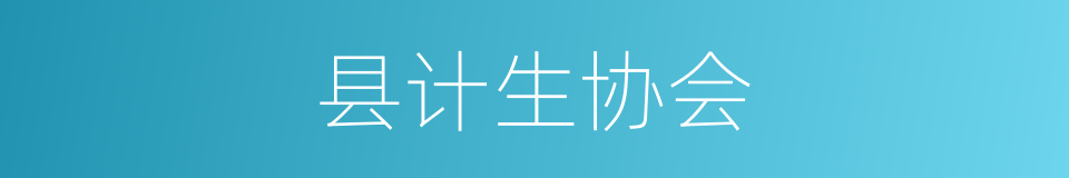县计生协会的同义词