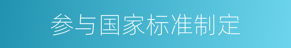 参与国家标准制定的同义词