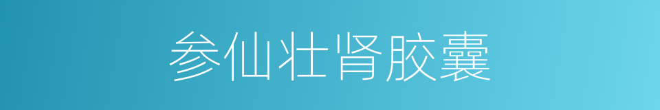 参仙壮肾胶囊的同义词