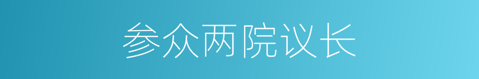 参众两院议长的同义词