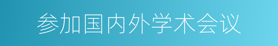 参加国内外学术会议的同义词