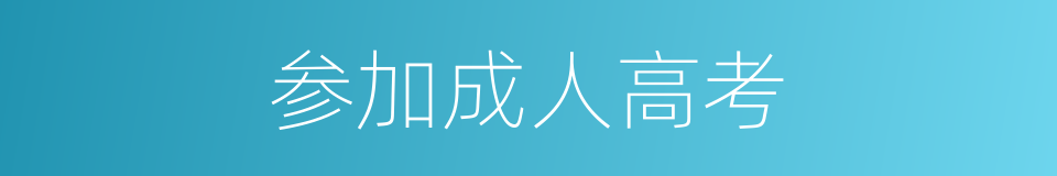 参加成人高考的同义词