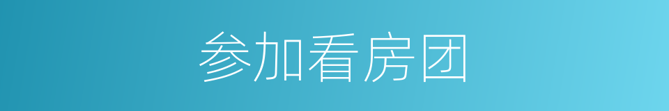 参加看房团的同义词