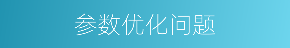 参数优化问题的同义词