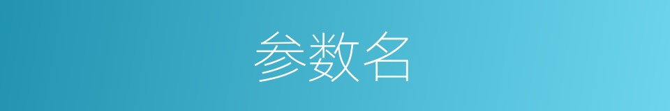 参数名的同义词