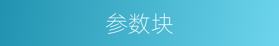 参数块的同义词