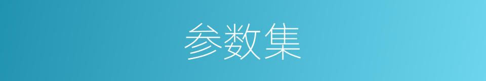 参数集的同义词