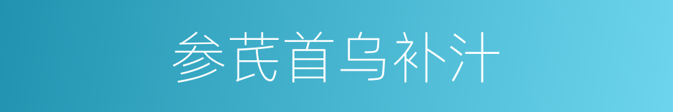 参芪首乌补汁的同义词