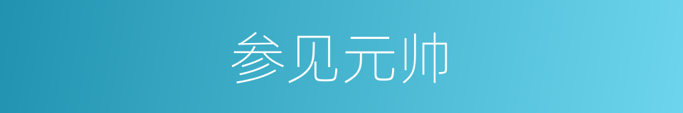 参见元帅的同义词