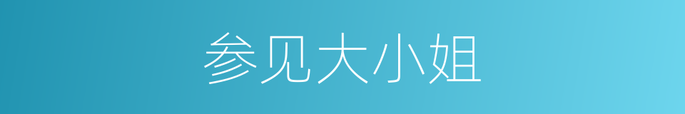 参见大小姐的同义词