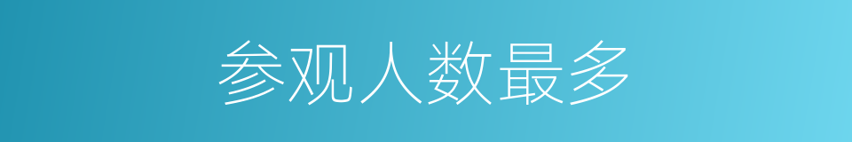 参观人数最多的同义词