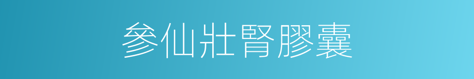參仙壯腎膠囊的同義詞