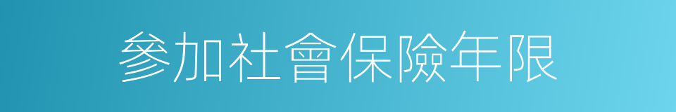 參加社會保險年限的同義詞