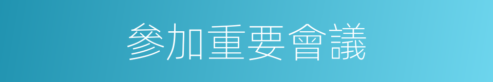 參加重要會議的同義詞