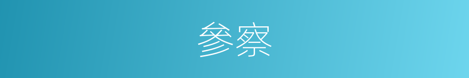 參察的意思