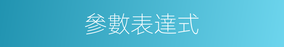 參數表達式的同義詞
