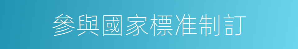參與國家標准制訂的同義詞