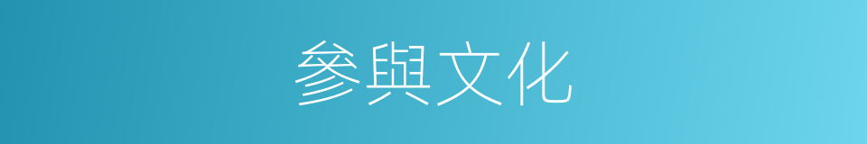 參與文化的同義詞